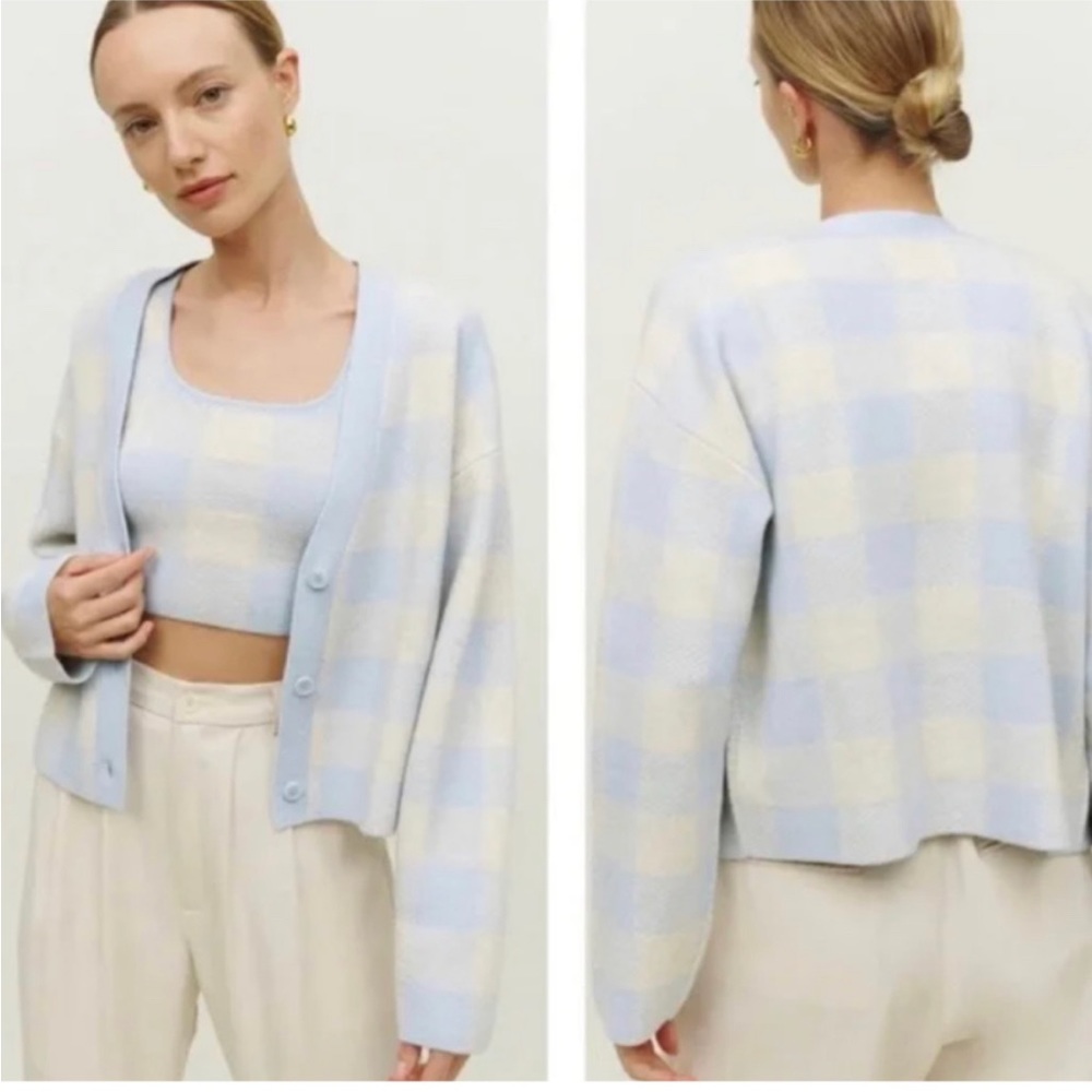 Reformation Fonte Cashmere Cardigan and Tank (two piece set)